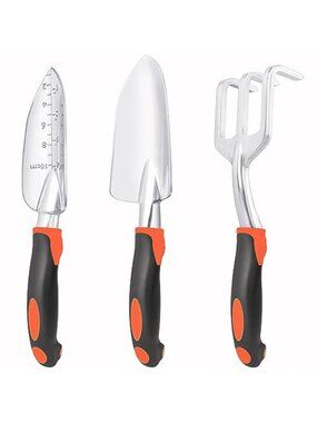 Garden Tools Set, 3 Pack Heavy Duty Gardening Tools Set Include Garden Shovel